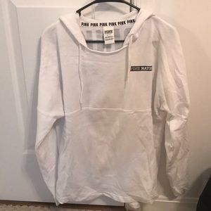 PINK Victoria's Secret white lightweight hoodie